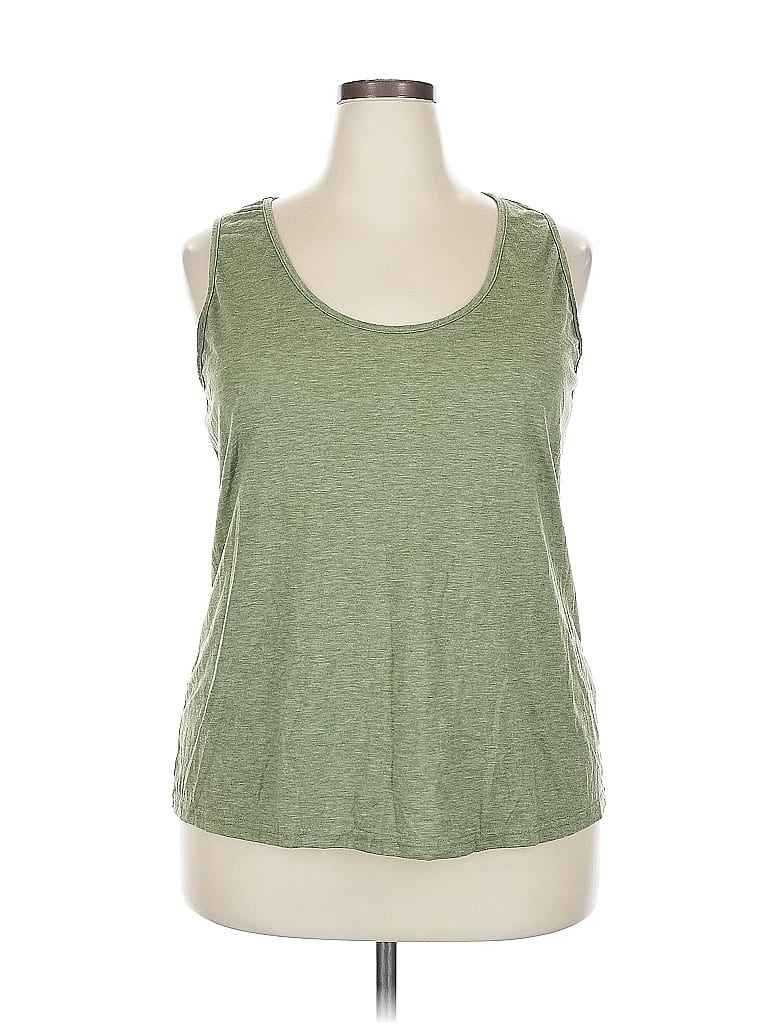 Pre-owned Unbranded Tank Top Green Halter Neckline Tops