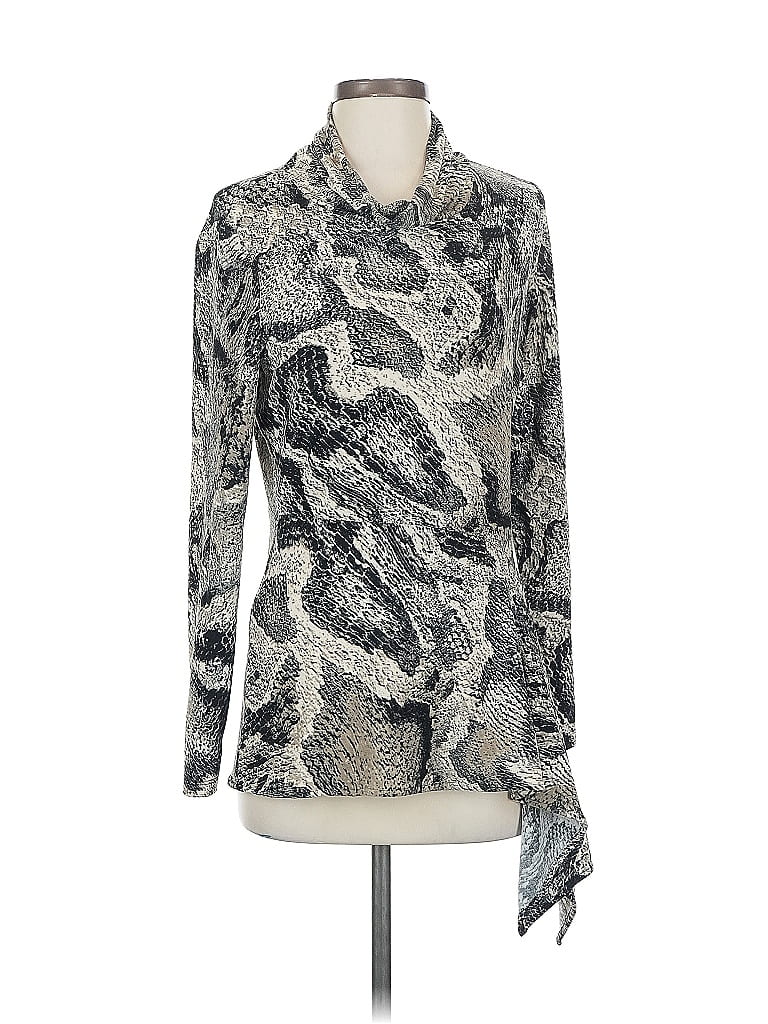 Pre-owned Frank Lyman Design Long Sleeve Blouse In Silver