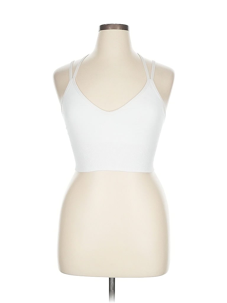 Pre-owned Zella Tank Top White Halter Neckline Tops
