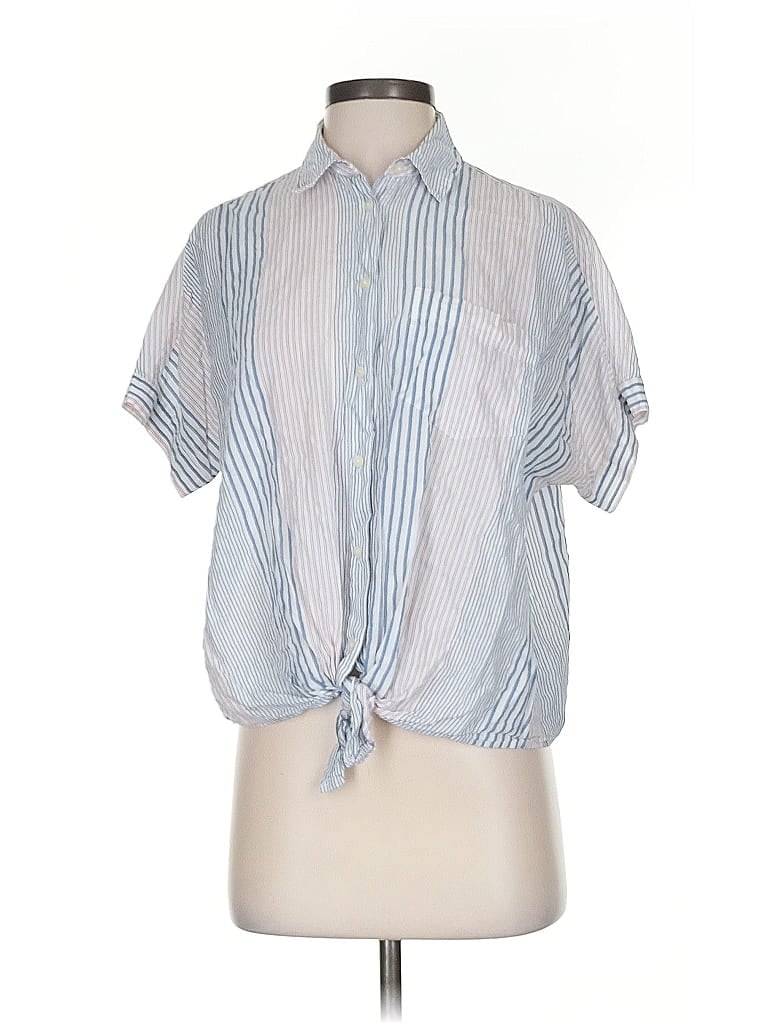 Click to view more detailed imagery on our partner's website Pre-owned Madewell Short Sleeve Blouse In Blue