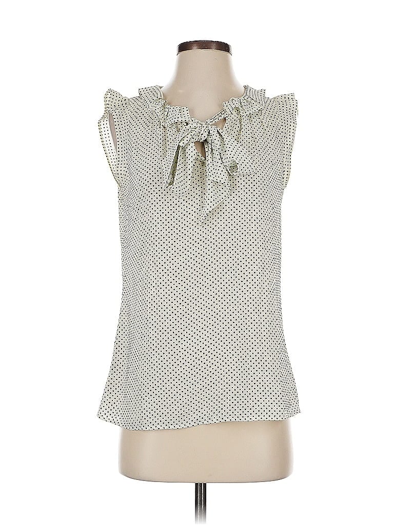 Pre-owned Ann Taylor Loft Sleeveless Blouse In White