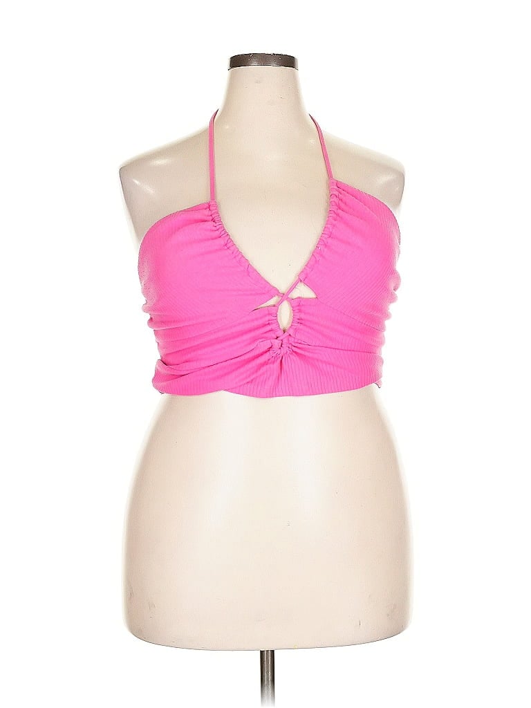 Pre-owned Wild Fable Tank Top Pink Halter Neckline Tops