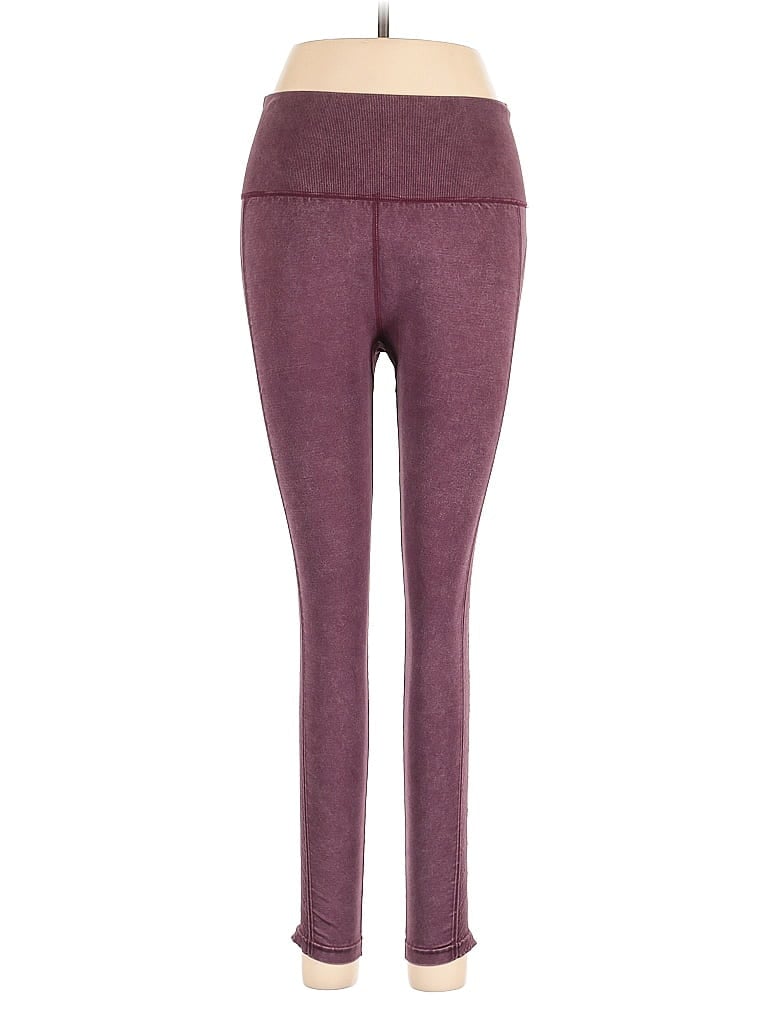 Pre-owned Soul Yoga Pants In Burgundy