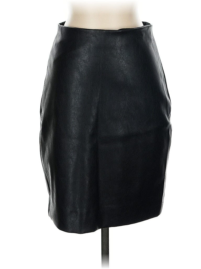Pre-owned J.crew Factory Store Faux Leather Skirt In Black