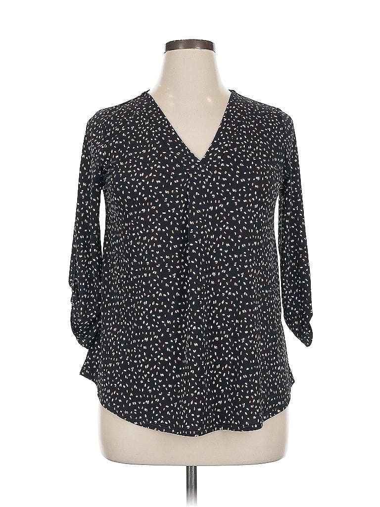 Pre-owned Beacon 3/4 Sleeve Blouse In Black