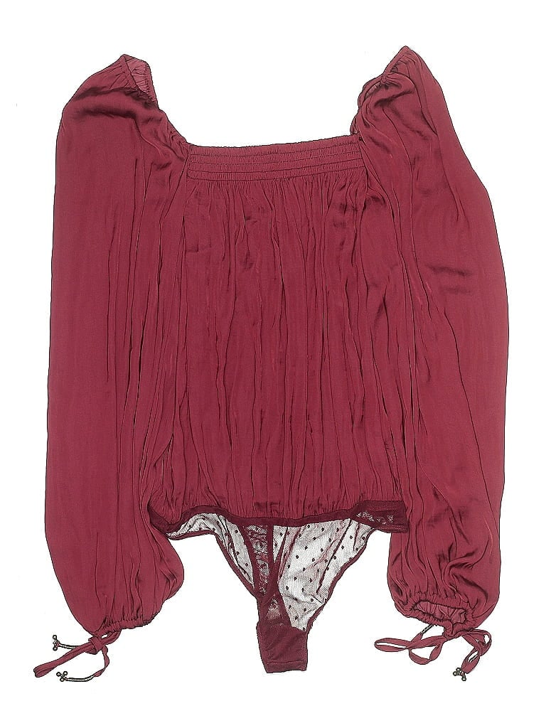 Pre-owned Intimately By Free People Bodysuit In Burgundy