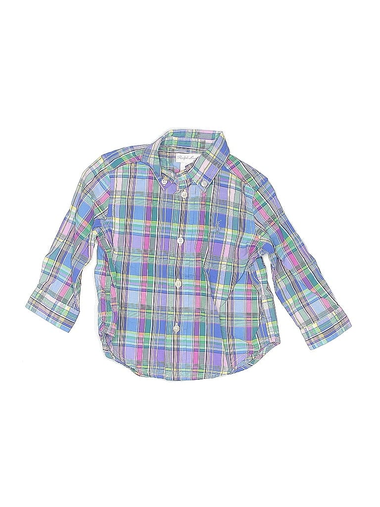 Pre-owned Ralph Lauren Babies' Long Sleeve Button Down Shirt In Purple
