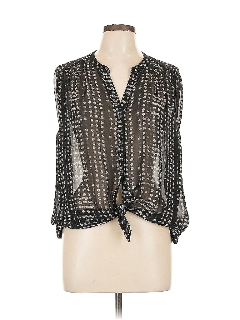 Pre-owned Old Navy 3/4 Sleeve Blouse In Black