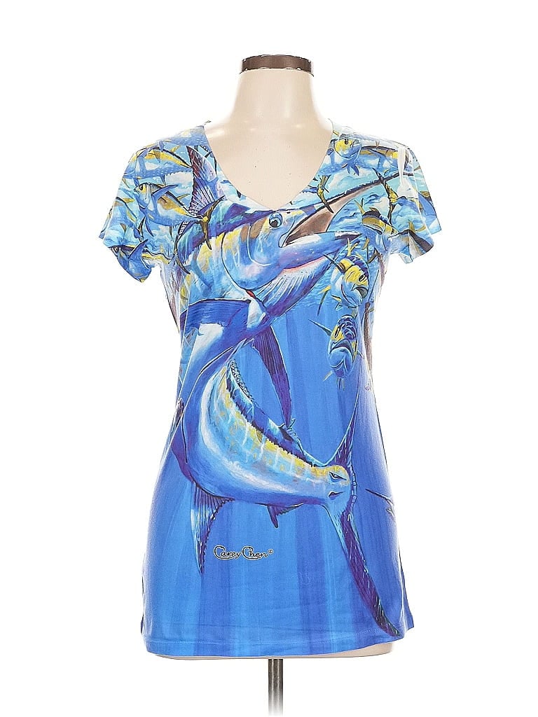 Pre-owned Unbranded Short Sleeve T-shirt In Blue