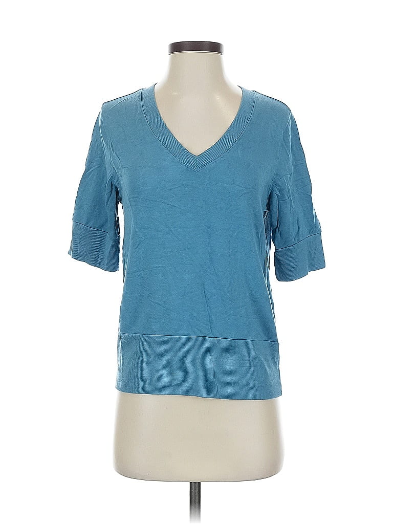 Pre-owned Athleta 3/4 Sleeve T-shirt In Blue