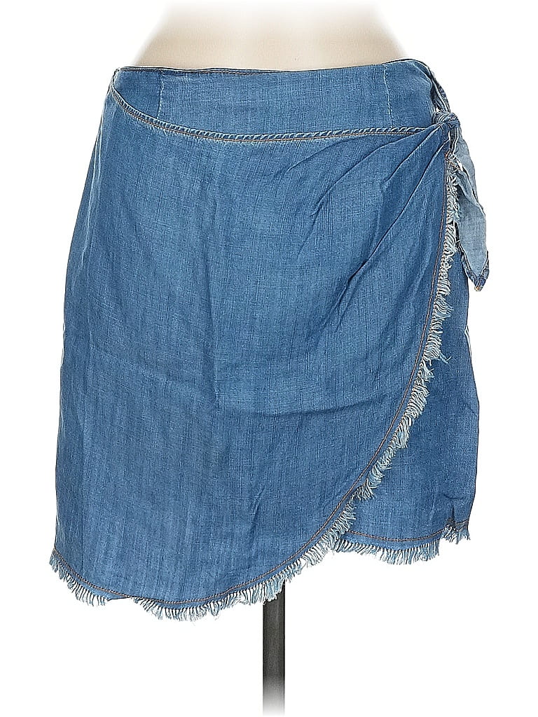 Pre-owned Sage The Label Denim Skirt In Blue