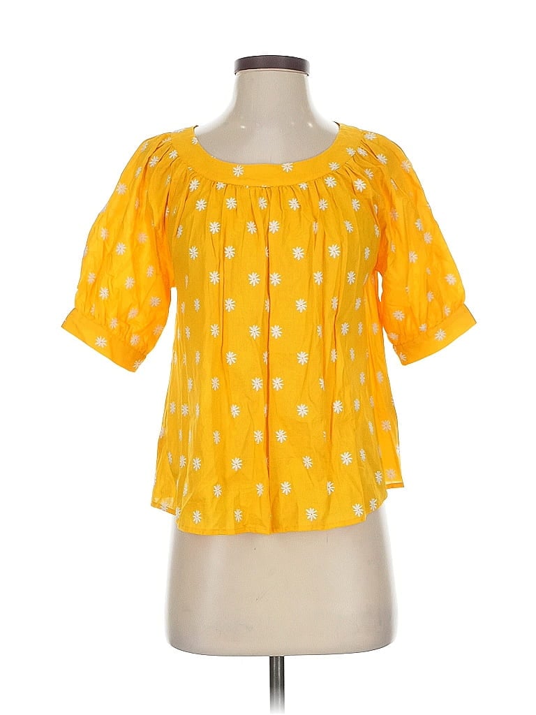 Pre-owned A Loves A Short Sleeve Blouse In Yellow