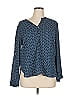 Collective Concepts 100% Polyester Blue Long Sleeve Blouse Size XL - photo 1