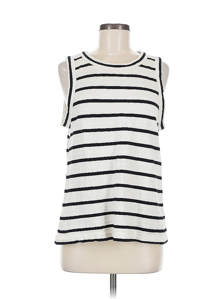 Pre-owned Ann Taylor Loft Sleeveless T-shirt In White