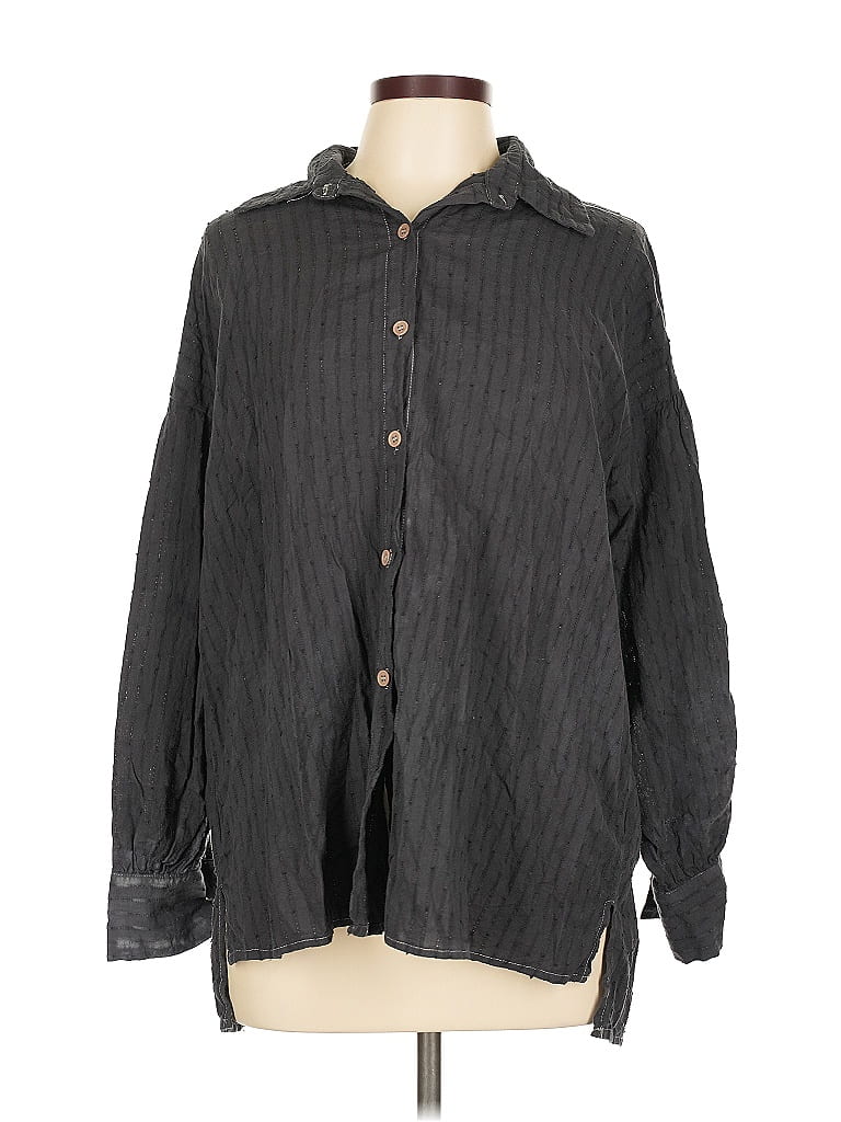 Pre-owned Unbranded Long Sleeve Button Down Shirt In Gray