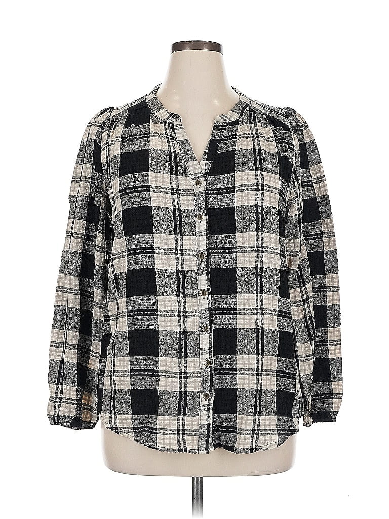 Pre-owned Mason & Belle Long Sleeve Button Down Shirt In Black