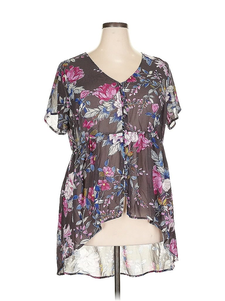 Pre-owned Torrid Short Sleeve Blouse In Brown