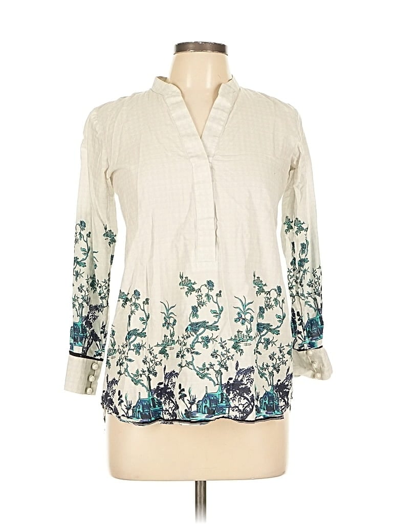 Pre-owned Assorted Brands Long Sleeve Blouse In White