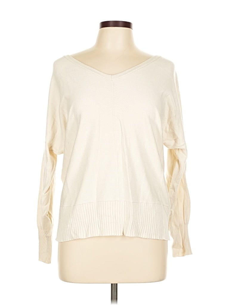 Pre-owned Ann Taylor Factory Pullover Sweater In White