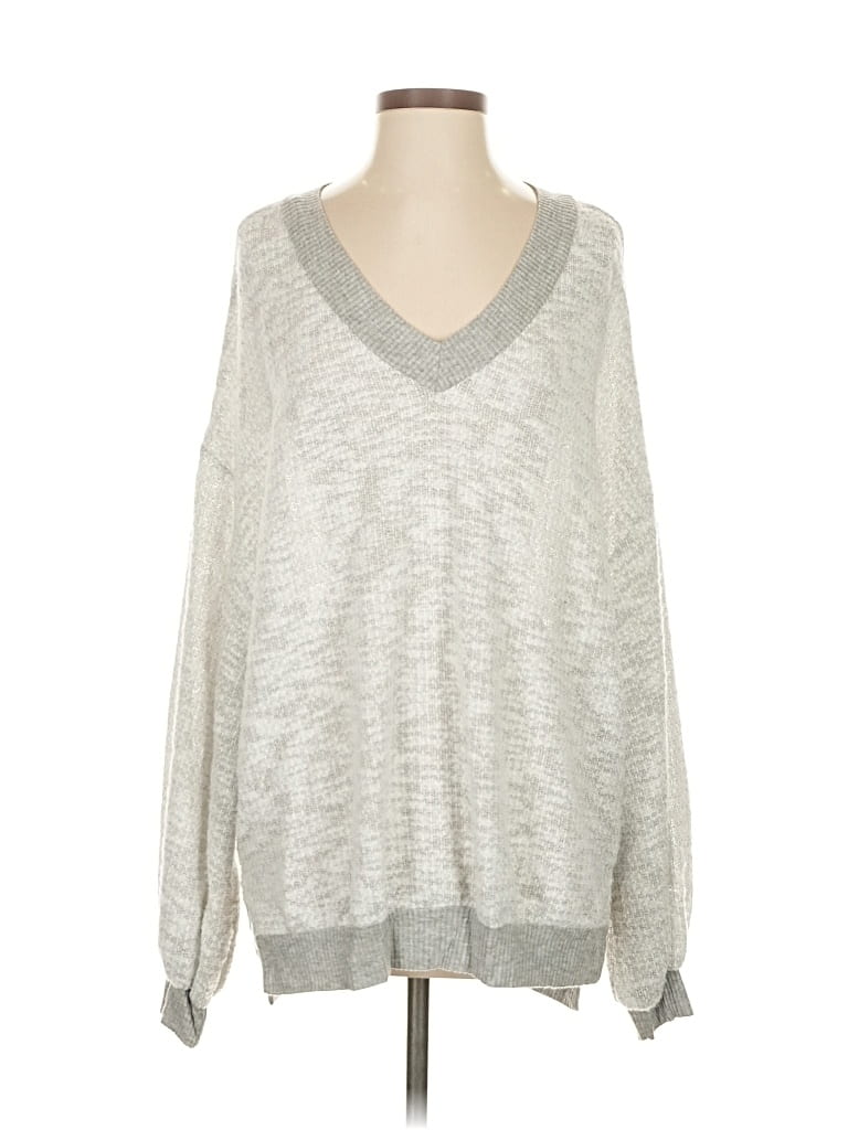 Pre-owned Pink Lily Pullover Sweater In Silver