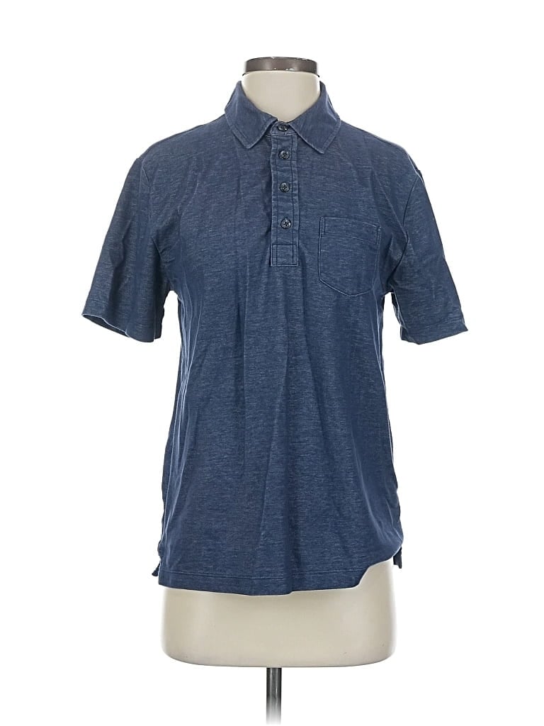 Pre-owned Free Assembly Short Sleeve Button Down Shirt In Blue