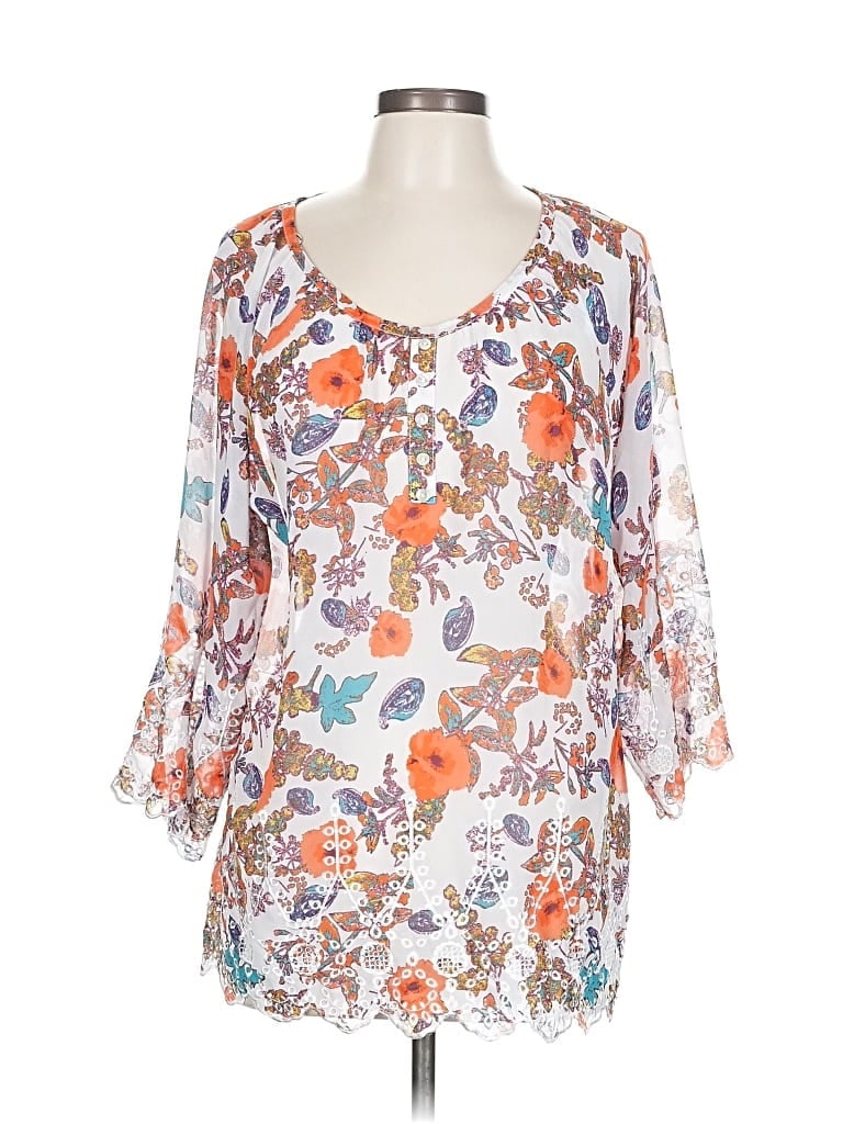 Pre-owned Multiples 3/4 Sleeve Blouse In White