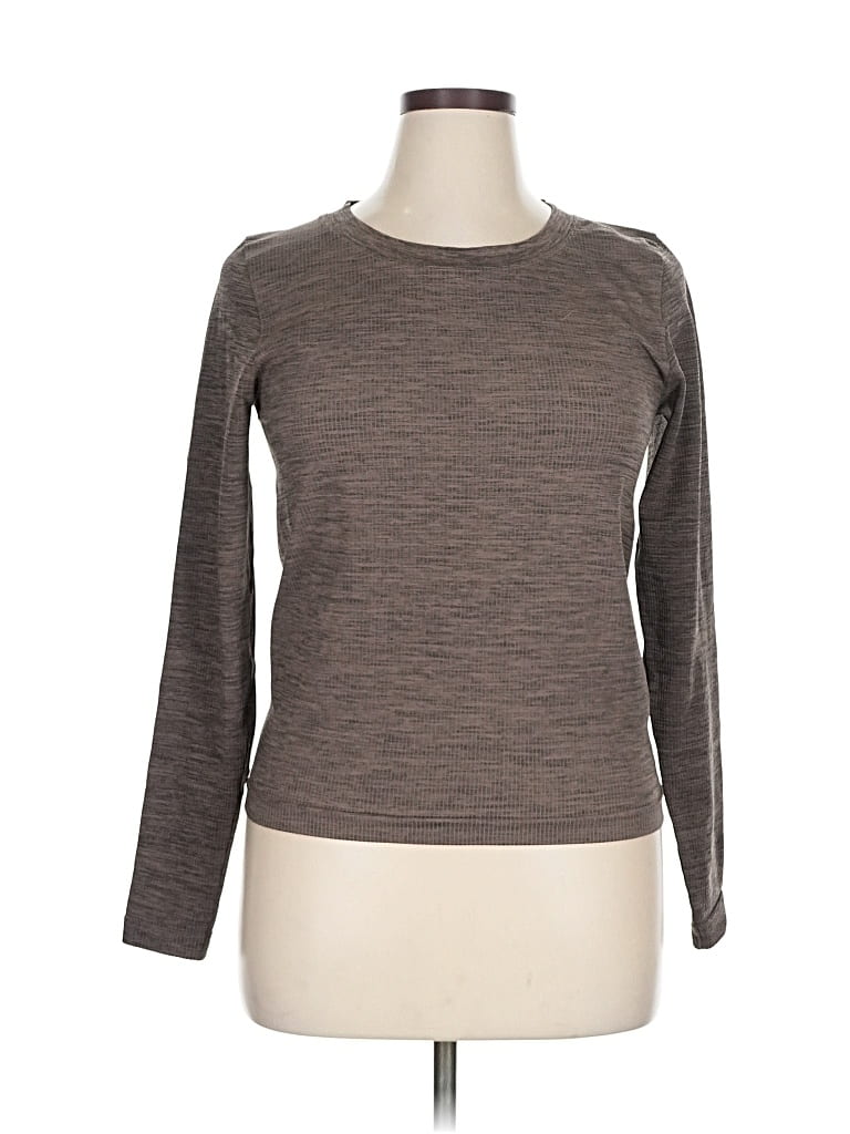 Pre-owned Athleta Long Sleeve T-shirt In Brown