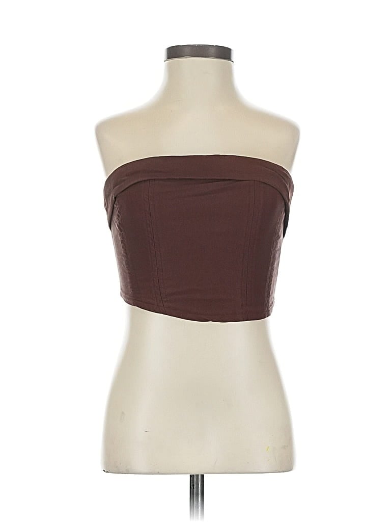 Pre-owned Wild Fable Tube Top Brown Strapless Neckline Tops