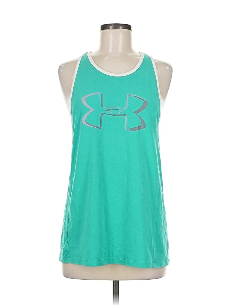 Click to view more detailed imagery on our partner's website Pre-owned Under Armour Tank Top Green Halter Neckline Tops