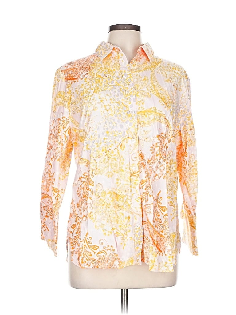 Pre-owned Chico's 3/4 Sleeve Blouse In White