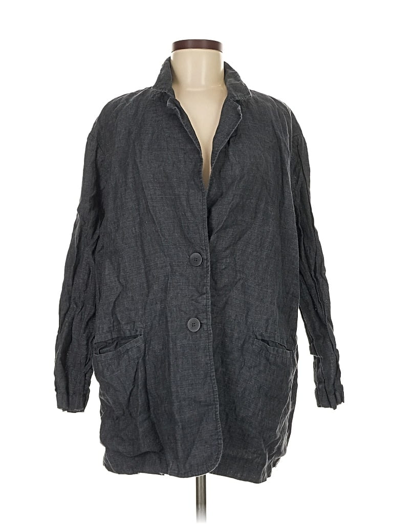 Pre-owned Eileen Fisher Coat In Gray