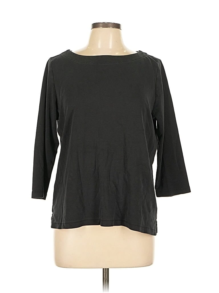 Pre-owned Coldwater Creek 3/4 Sleeve T-shirt In Black