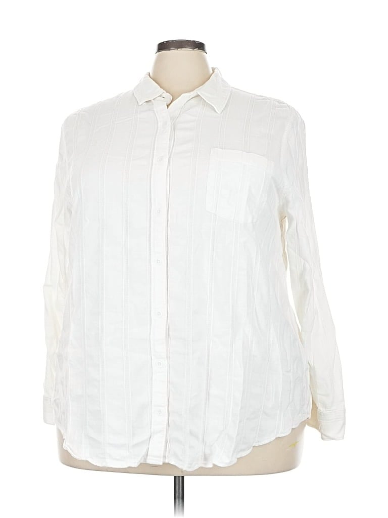 Click to view more detailed imagery on our partner's website Pre-owned Caslon Long Sleeve Button Down Shirt In White