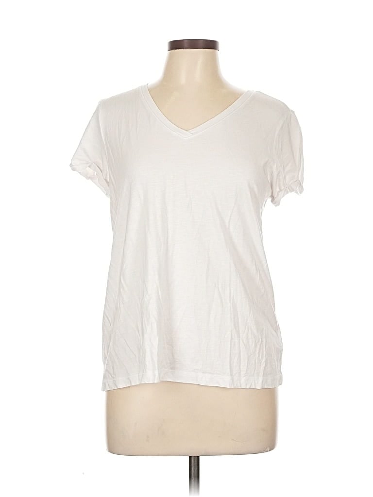 Pre-owned Max Studio Short Sleeve T-shirt In White