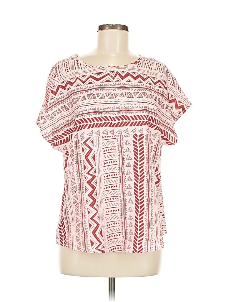 Pre-owned Unbranded Short Sleeve Blouse In Red