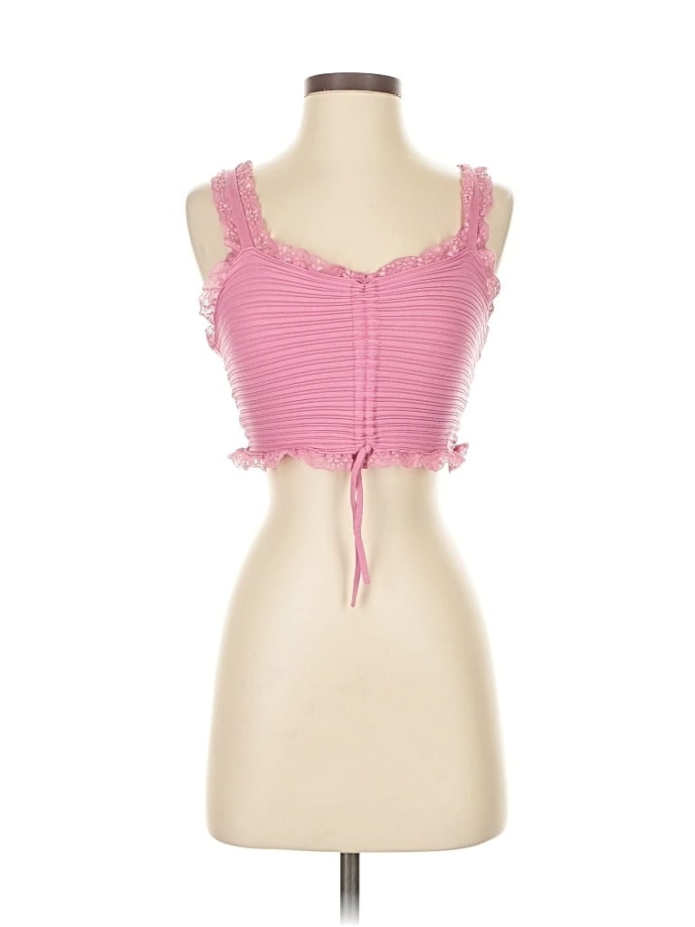 Pre-owned Garage Sleeveless Top Pink Sweetheart Neckline Tops