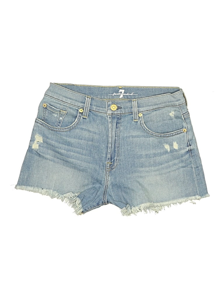 Pre-owned 7 For All Mankind Denim Shorts In Blue