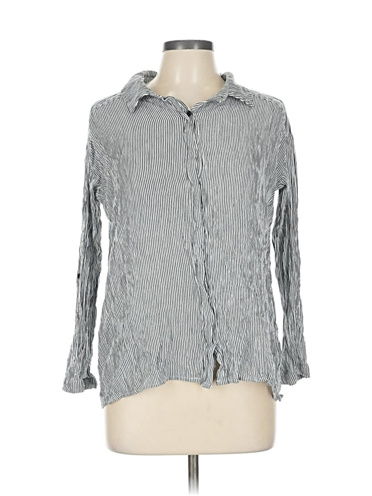 Pre-owned Cupcakes And Cashmere Long Sleeve Blouse In Silver