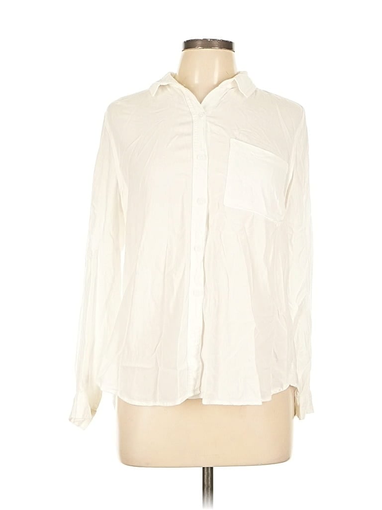 Pre-owned Beachlunchlounge Long Sleeve Blouse In White