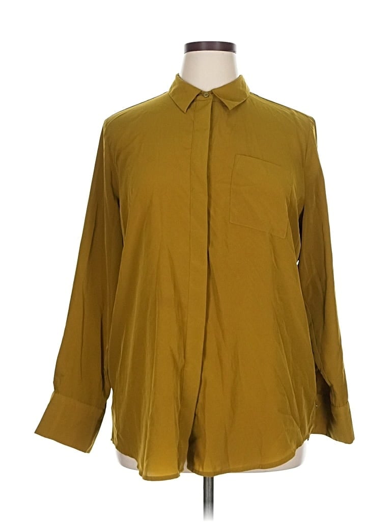 Pre-owned Nine West Long Sleeve Blouse In Yellow