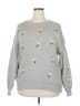 Shein Curve 100% Polyester Floral Gray Pullover Sweater Size 2X - photo 1