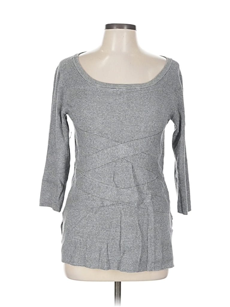 Pre-owned New York And Company Pullover Sweater In Gray