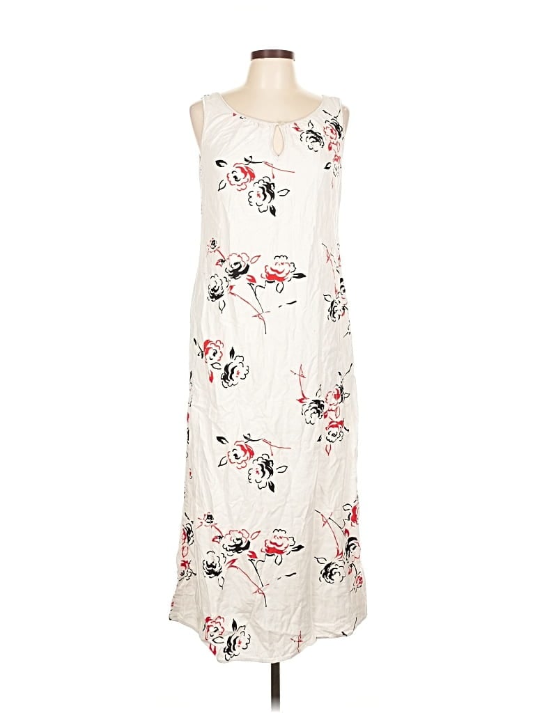 Pre-owned Lizwear By Liz Claiborne Casual Dress In White