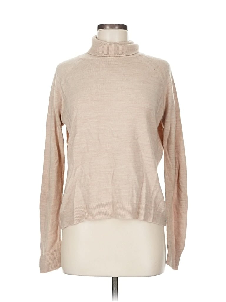 Pre-owned Karen Scott Turtleneck Sweater In Tan