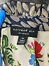 Current Air 100% Polyester Animal Print Ivory Blue Long Sleeve Blouse Size M - photo 6