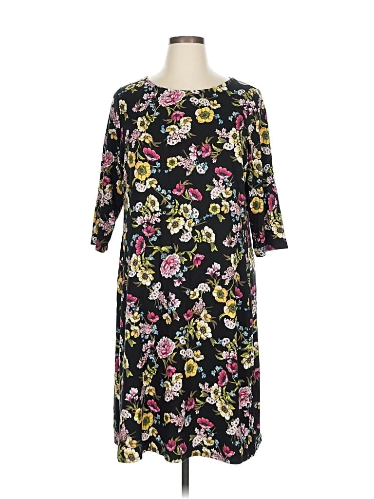 Pre-owned Jjill Casual Dress In Black