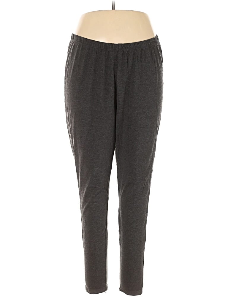 Pre-owned Woman Within Casual Pants In Gray