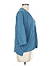 Cooper & Ella 100% Polyester Blue 3/4 Sleeve Blouse Size M - photo 4