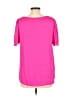 Pants Store 100% Polyester Pink Short Sleeve Blouse Size L - photo 2