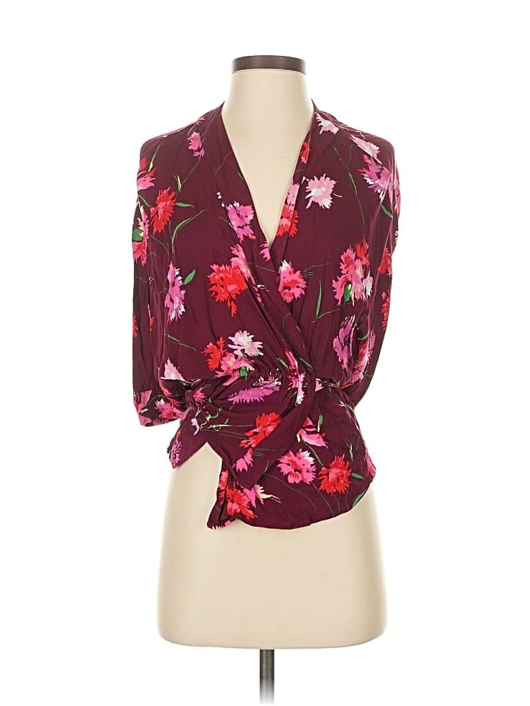 Pre-owned Express Kimono In Burgundy